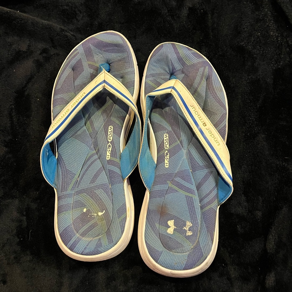 Blue and White Women's Sandals by under armour